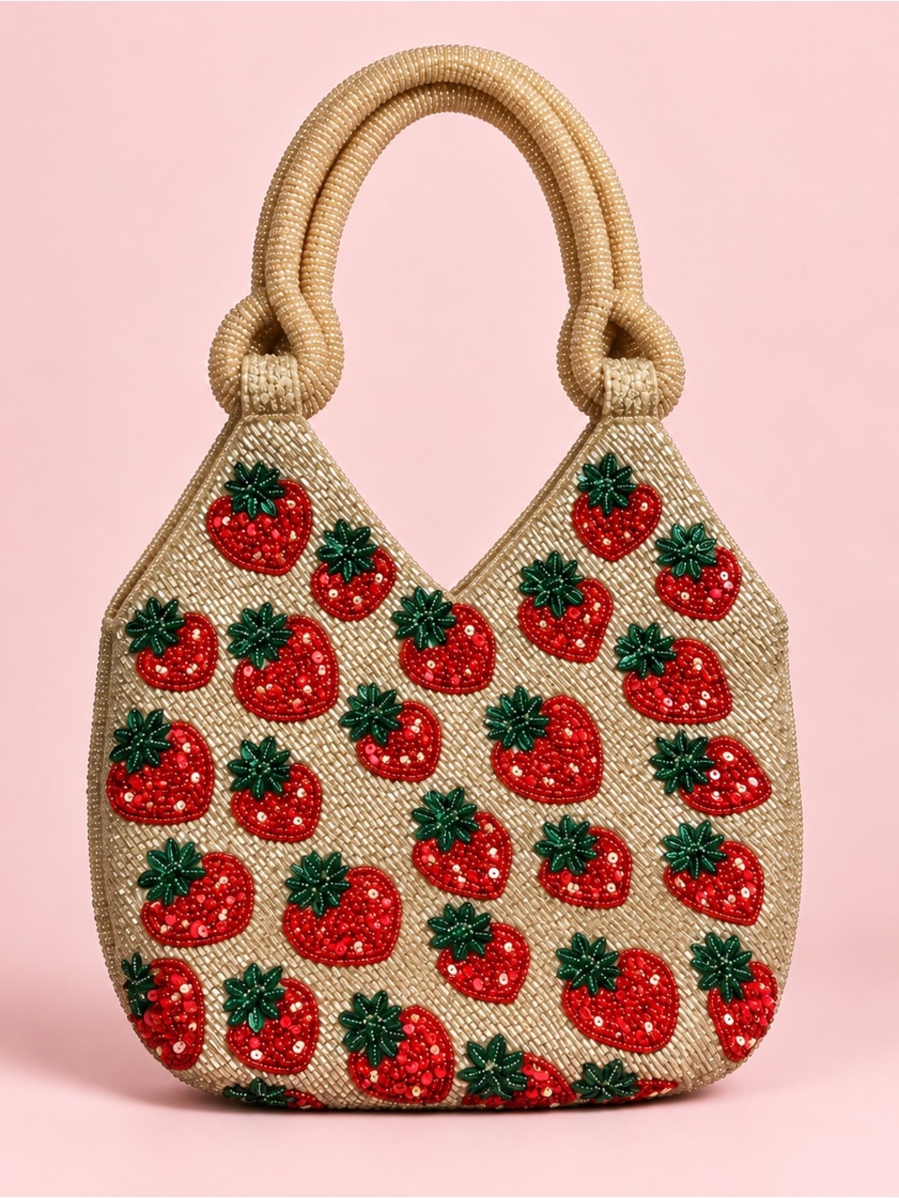 strawberry beaded handbag novelty fruit purse viral